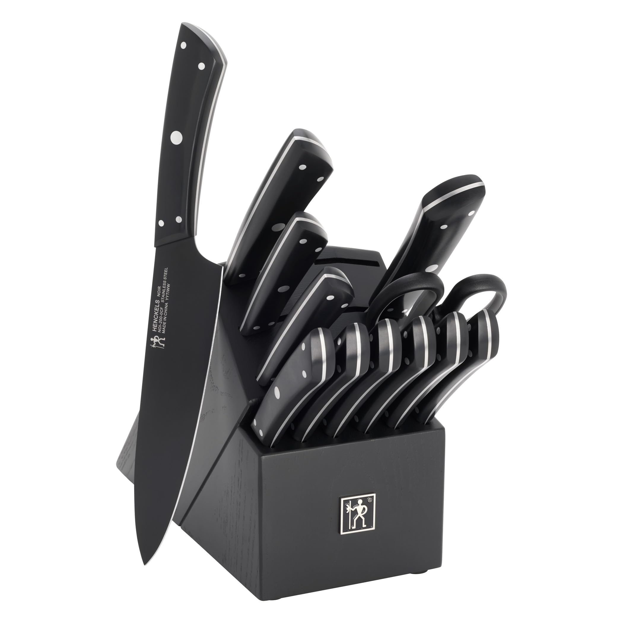 Amazon.com: HENCKELS Noir 13 piece Black Knife Block Set, German